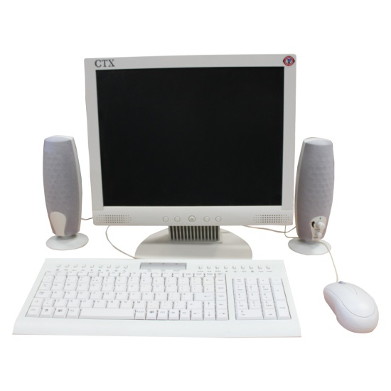 Office Screens and keyboard setup (White LCD)